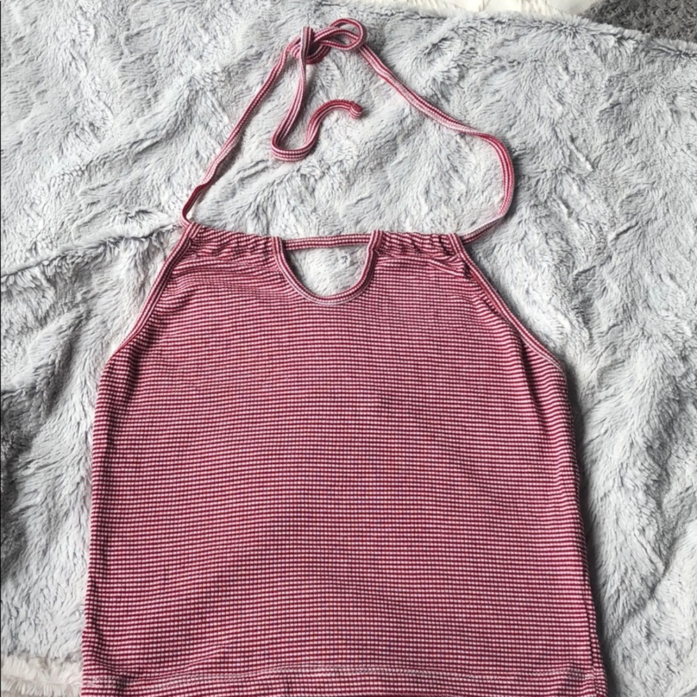 Red stripe halter